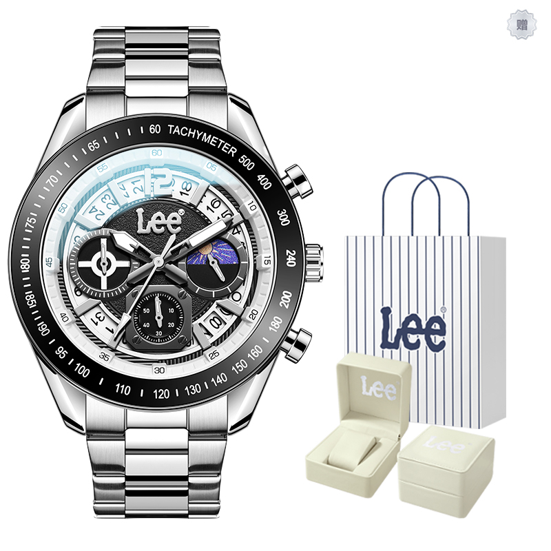 

Lee Часы Wrist Watch Quartz Movement Steel Strap 42 Black Dial Men's Watch Node Holiday Classic