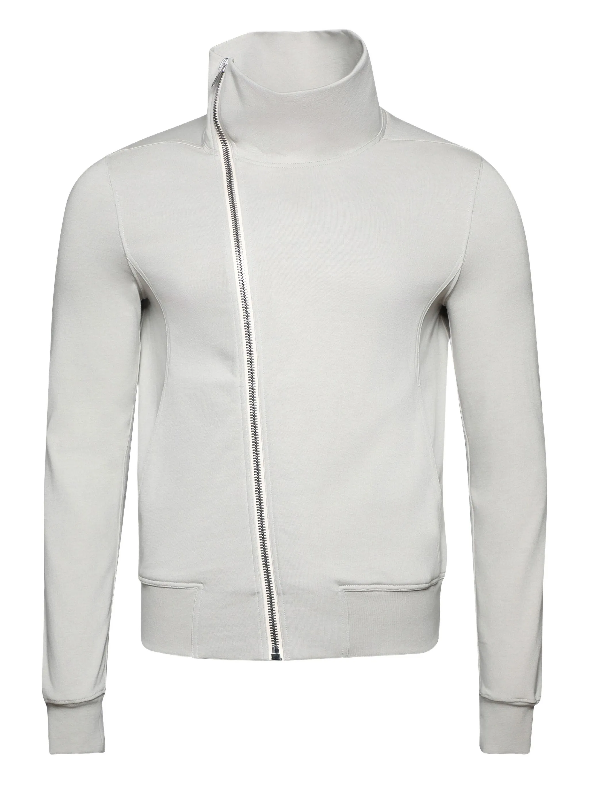 

Джемпер на молнии с высоким воротником Rick Owens, жемчужно-серый