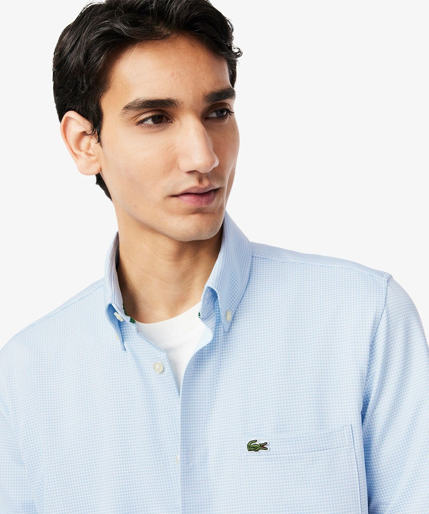 Футболка в мелкую клетку LACOSTE, Saxe Blue