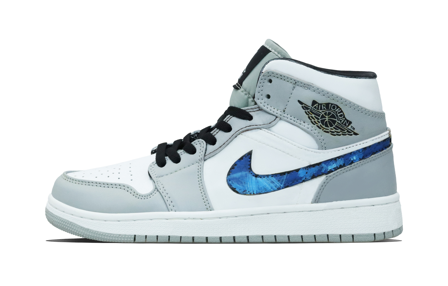 

Jordan Air 1 Cerulean Sea Abrasion Resistant Mid top Vintage Basketball Shoes Unisex Blue