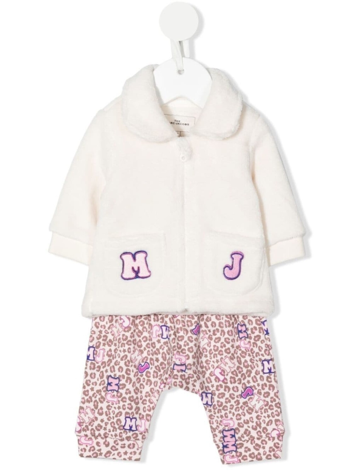 

Marc Jacobs Kids спортивный костюм с вышивкой и анималистичным принтом, нейтральный цвет