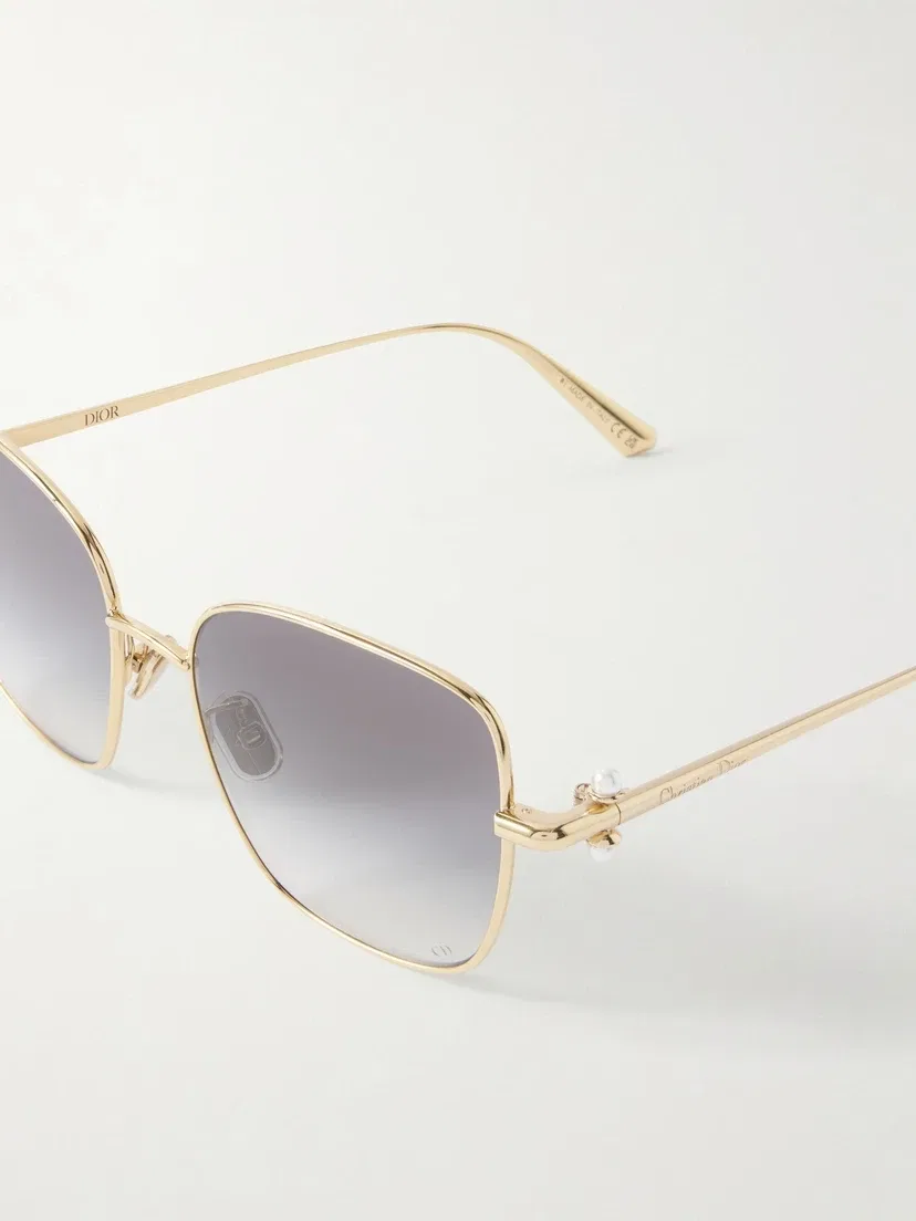 Солнцезащитные очки DiorTribales S1U в квадратной оправе золотистого цвета DIOR EYEWEAR, золотой — фото 4