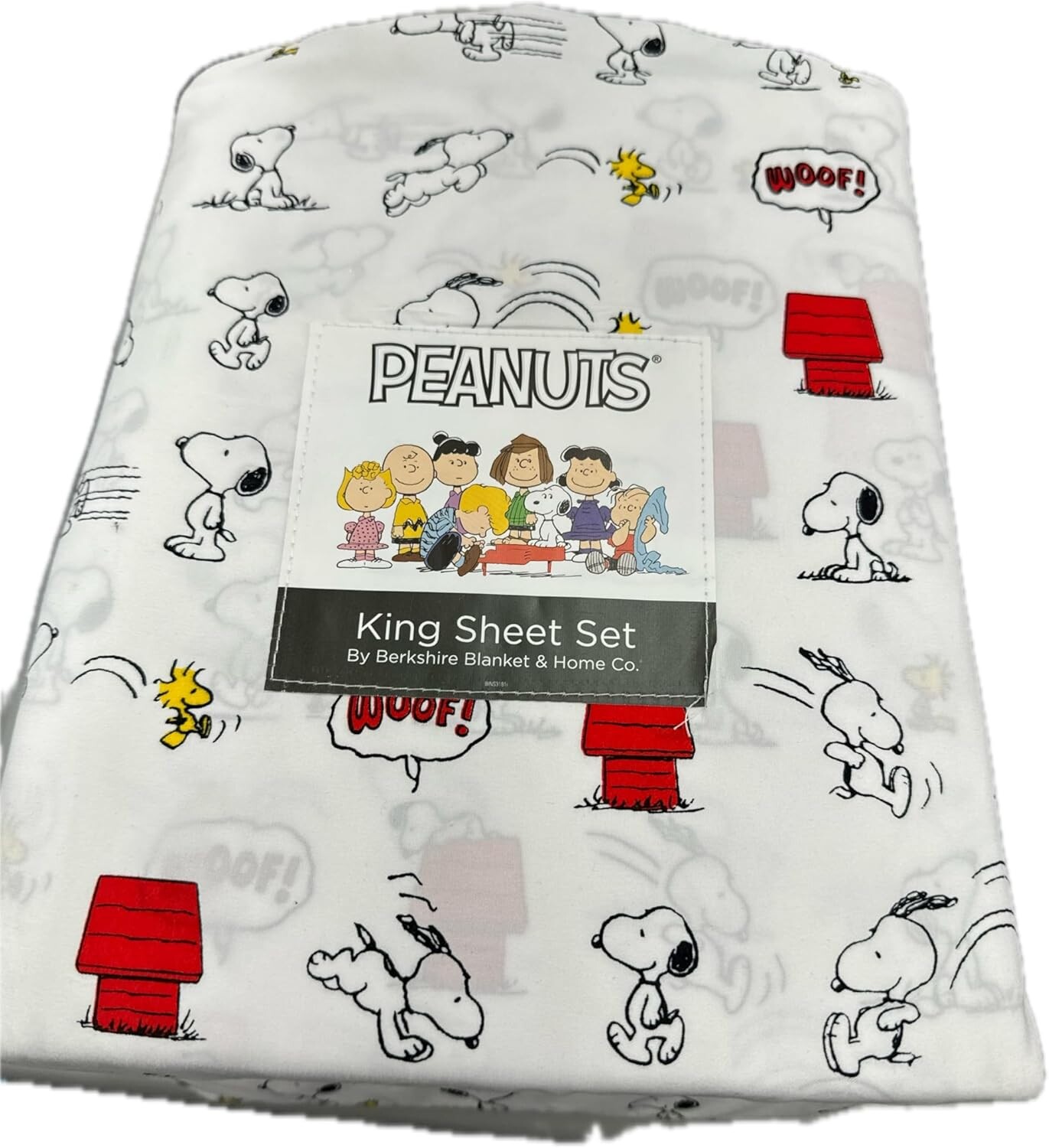 

Berkshire Blanket & Home Co Комплект простыней с арахисом (белый — Dog with Red Dog House, King), White - Dog With Red Dog House