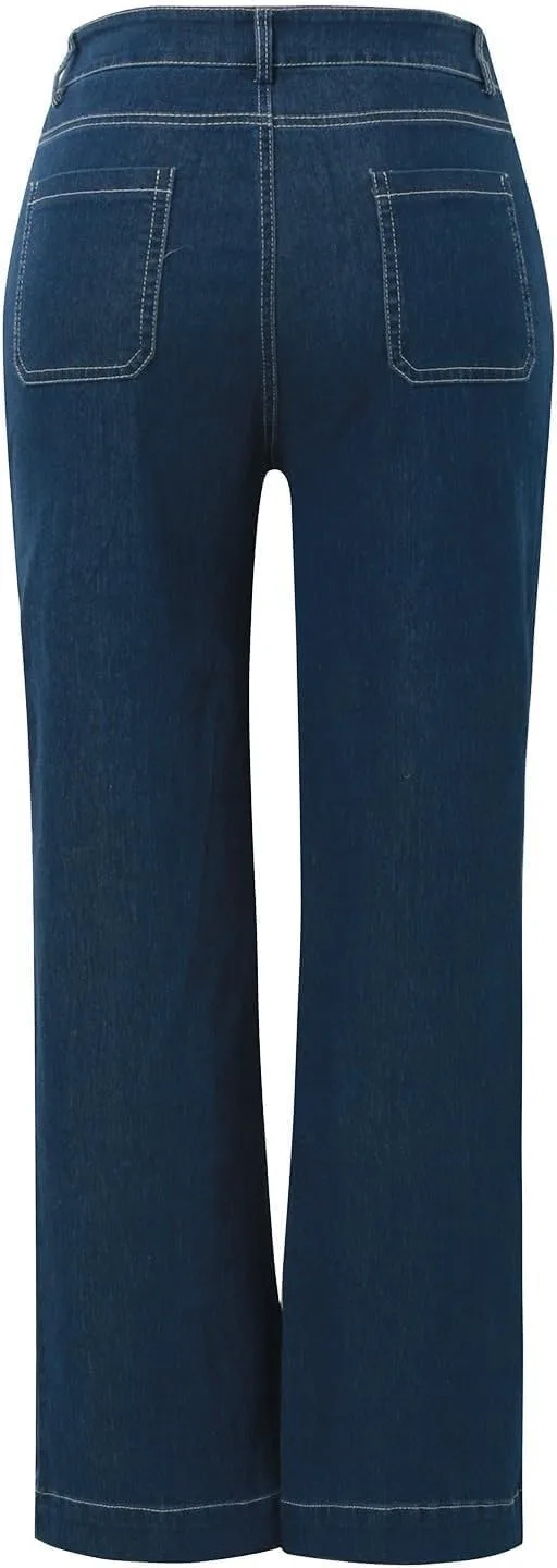 Женские джинсы wide leg с высокой талией и эффектом контроля живота — фото 2