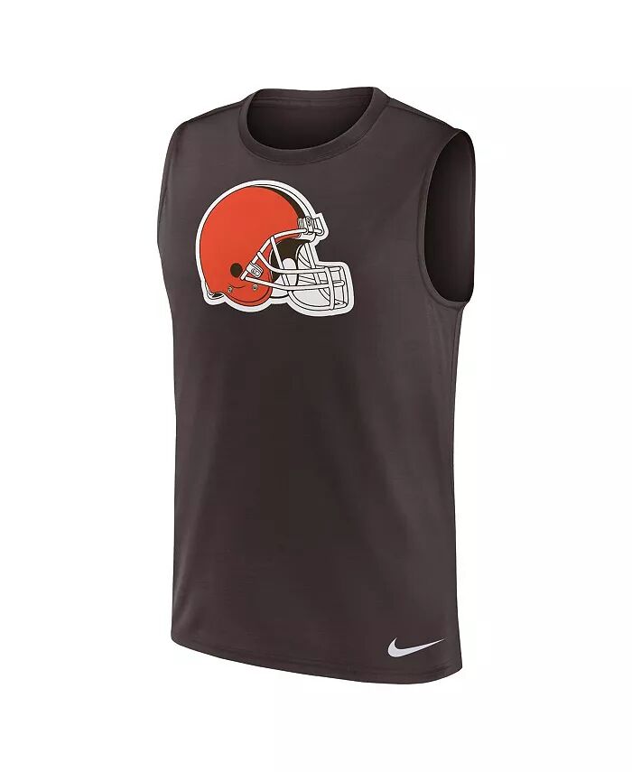 Мужская коричневая майка-топ Cleveland Browns Blitz Legend Muscle Perform Nike — фото 3
