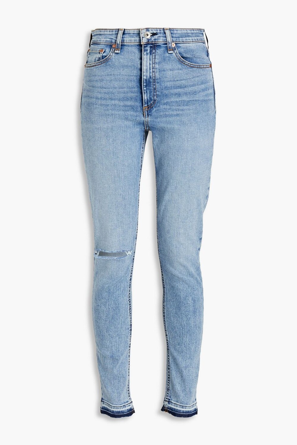 

Джинсы скинни Nina с высокой посадкой и потертостями RAG & BONE, синий