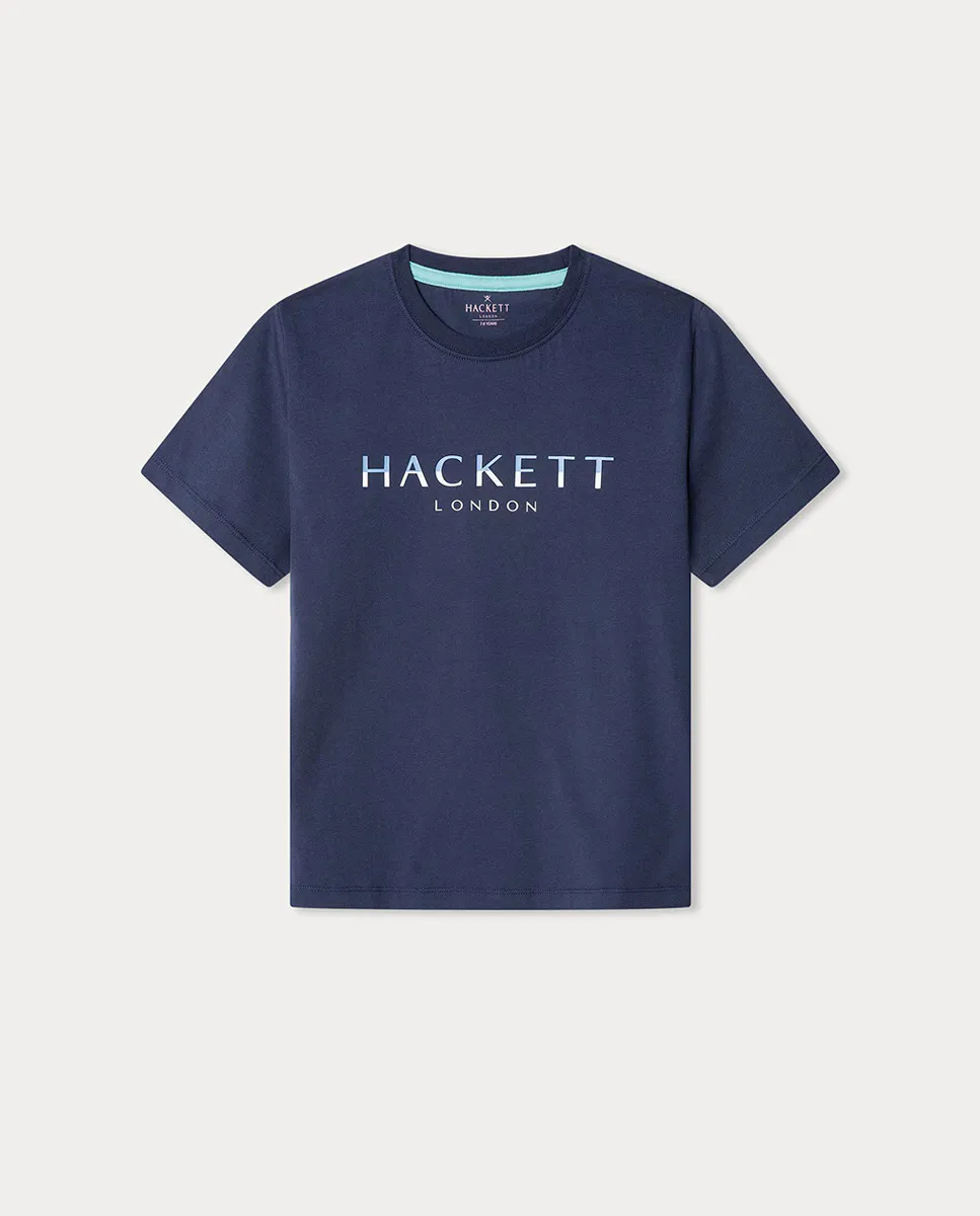 

Футболка с логотипом Hackett для мальчика, темно-синий