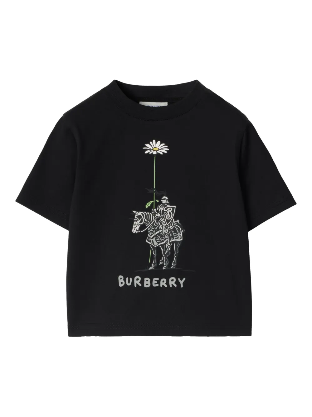 

Футболка с принтом Equestrian Knight BURBERRY KIDS, черный