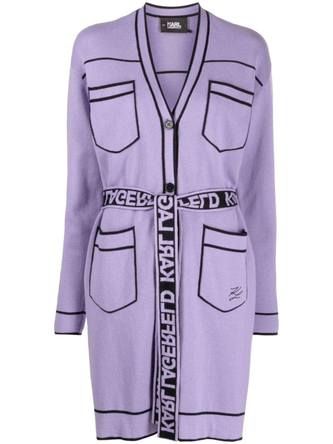

Karl Lagerfeld кардиган-пальто с контрастной отделкой, фиолетовый