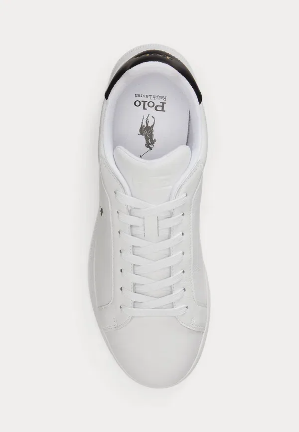 Кроссовки кожаные Heritage Court II Leather Sneaker Trainers Polo Ralph Lauren, белый/черный — фото 4