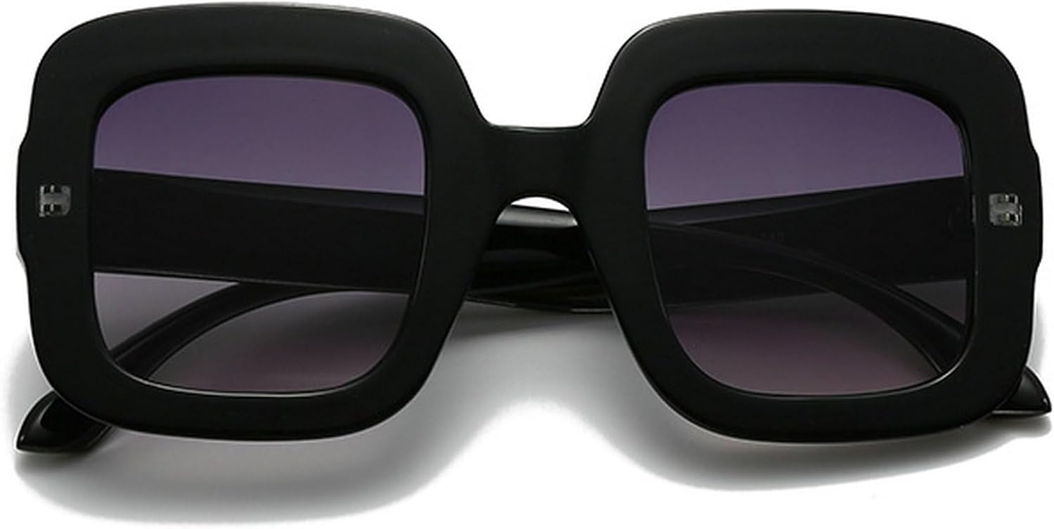 

Модные женские солнцезащитные очки большого квадратного размера в стиле ретро, ​​роскошные солнцезащитные очки с градиентным переходом, трендовые женские очки с защитой от УФ-излучения UV400 mincl, Black Gray