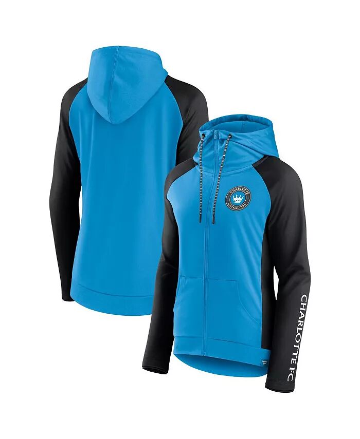

Женская толстовка Charlotte FC Iconic Raglan Full-Zip с капюшоном, сине-черная Fanatics