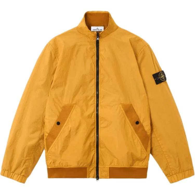 Куртка-бомбер с логотипом на молнии STONE ISLAND, Mustard