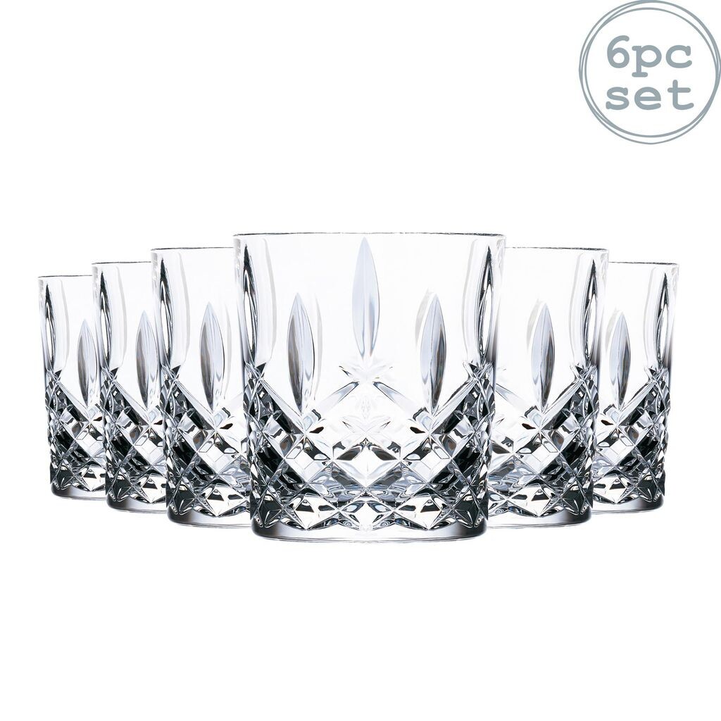 

RCR Crystal Orchestra Cut Glass DOF ​​Двойные старомодные стаканы для виски Набор стаканов для питья — 340 мл — упаковка из 6 шт, белый