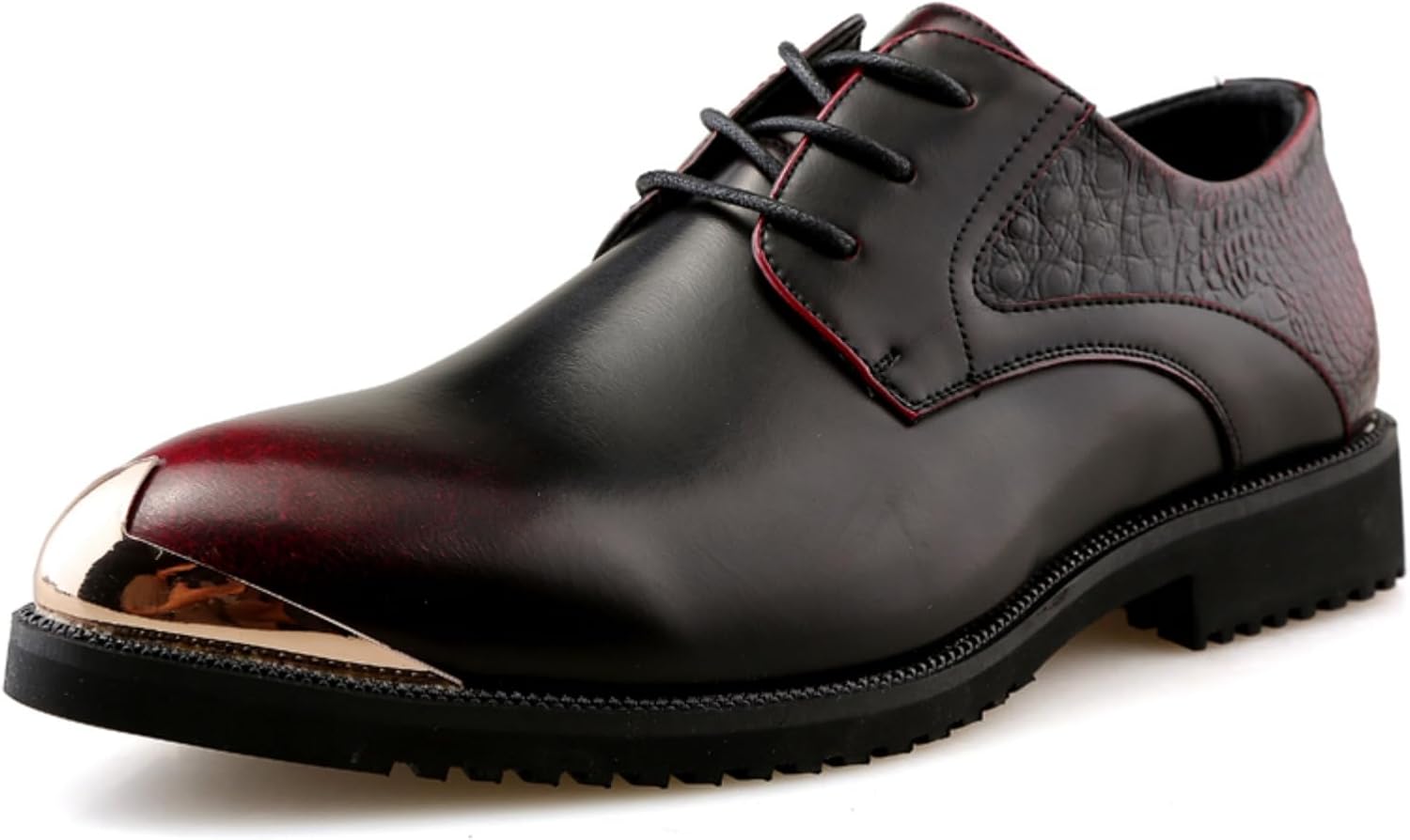 

Мужские классические туфли с золотым носком и двухцветным дизайном, формальные оксфорды на шнуровке для свадьбы, вечеринки или бизнеса, верх из кожи, резиновая подошва Lshwcift