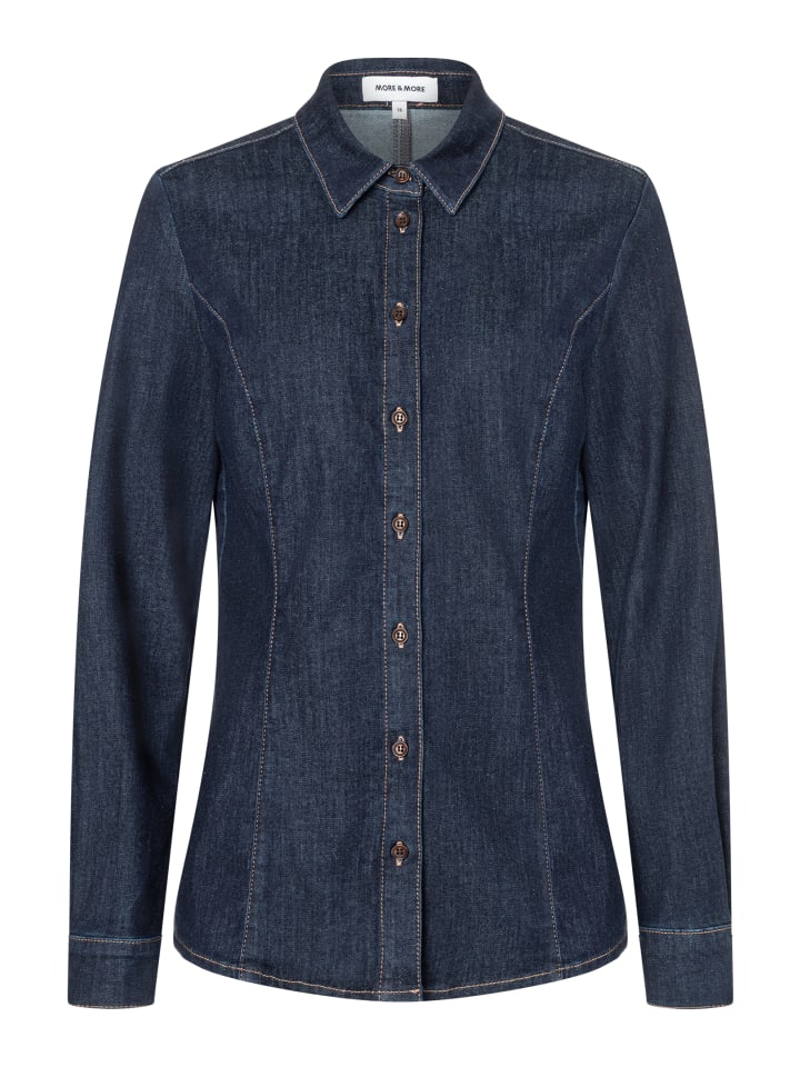 

Классная джинсовая рубашка из темно-синего денима More & More