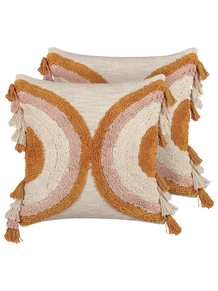 

Декоративная подушка Beliani 2er Set Deko LABLAB, цвет bunt/orange/beige