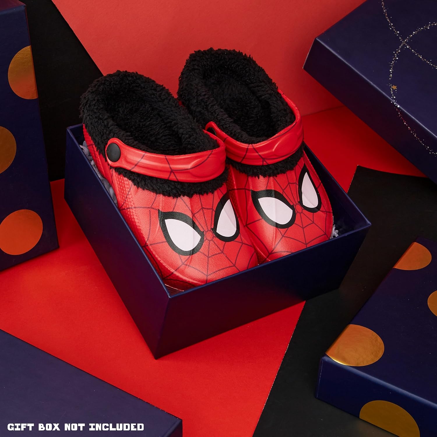 Зимние сабо для мальчиков Marvel Spiderman, с флисовой подкладкой, сабо для сада, подарки Спайди, красный — фото 2