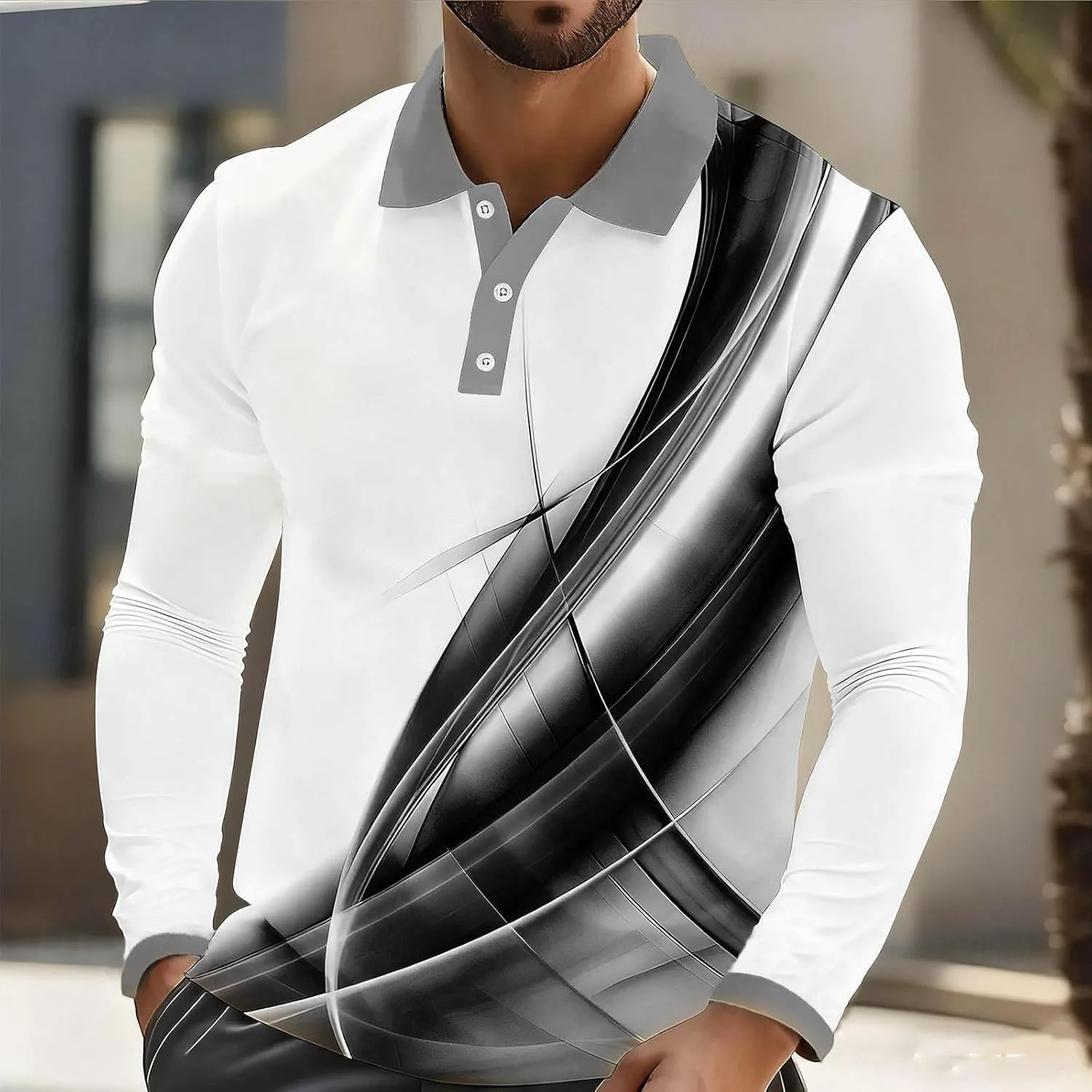 Мужская рубашка с длинным рукавом Casual Slim Fit — фото 2