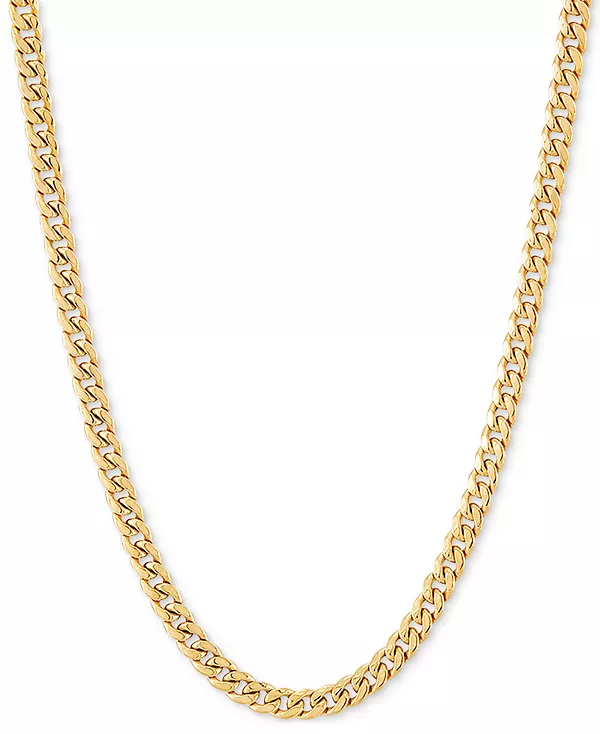 

Легкое ожерелье Miami Cuban Link длиной 18 дюймов (3 мм) из 14-каратного золота Italian Gold, gold