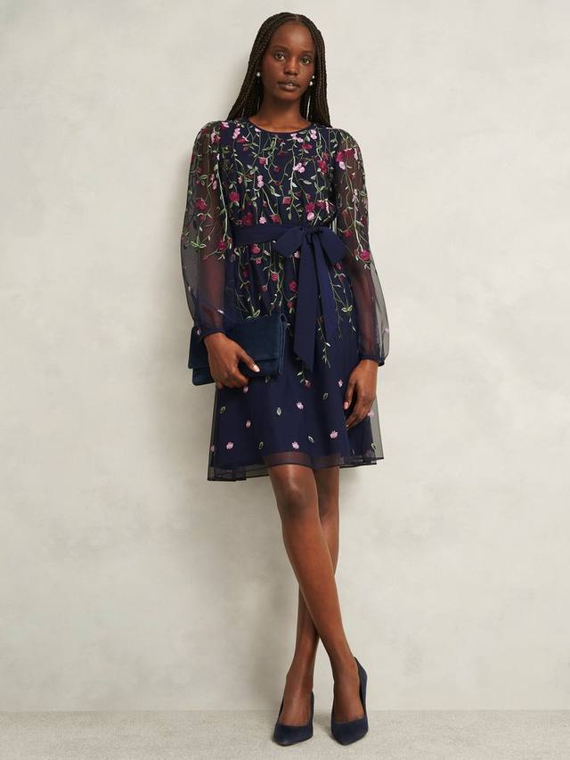 

Emmy Petite платье мини Fit & Flare с цветочным принтом Hobbs