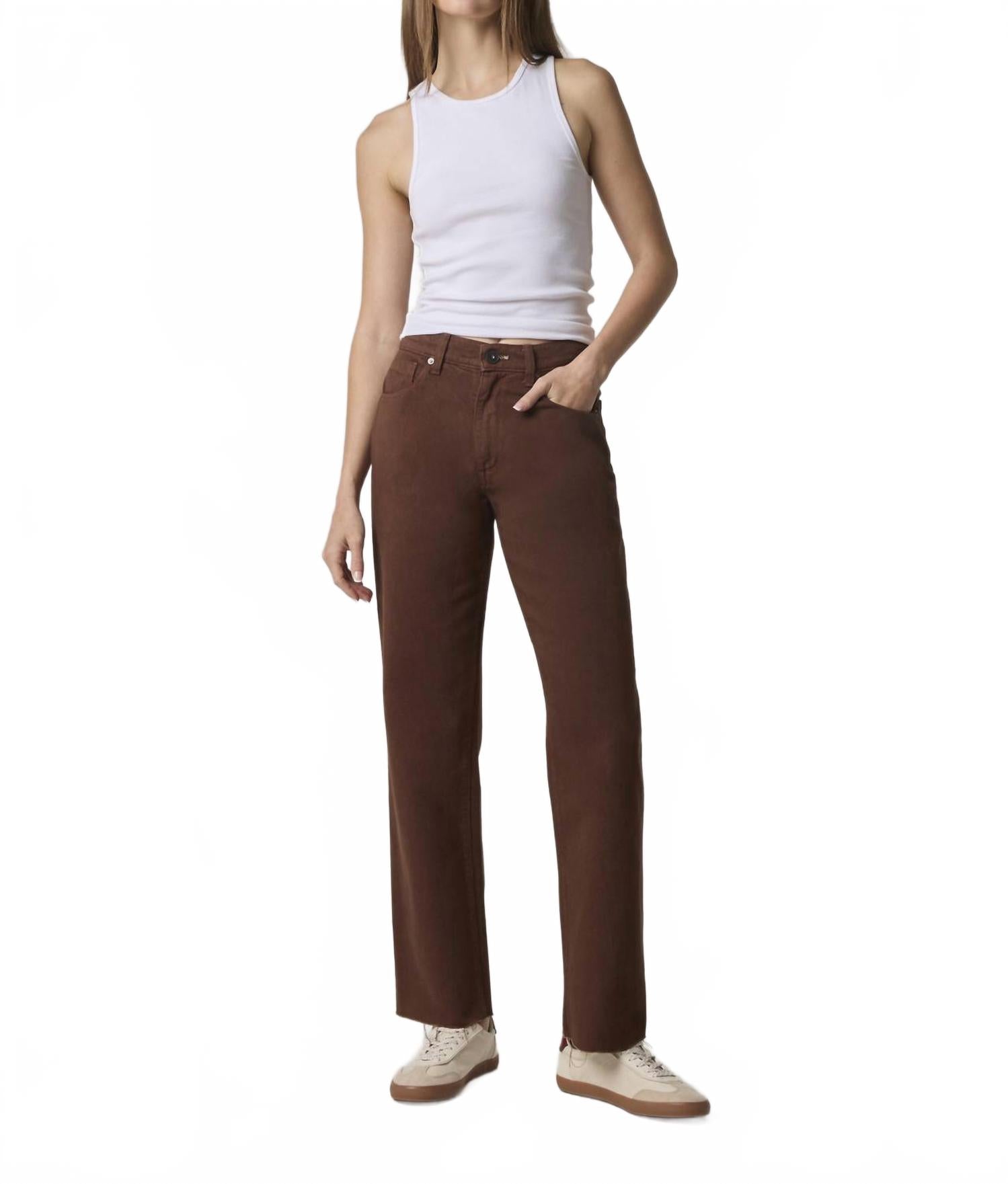 

Edyson Джинсы Vincent с высокой посадкой, длинные и широкие, шоколадного цвета