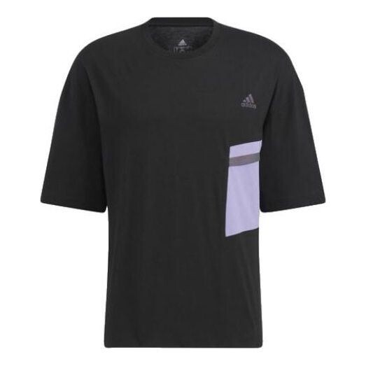 

Футболка adidas Logo Splicing Round Neck Pullover Short Sleeve Unisex Black T-Shirt, черный