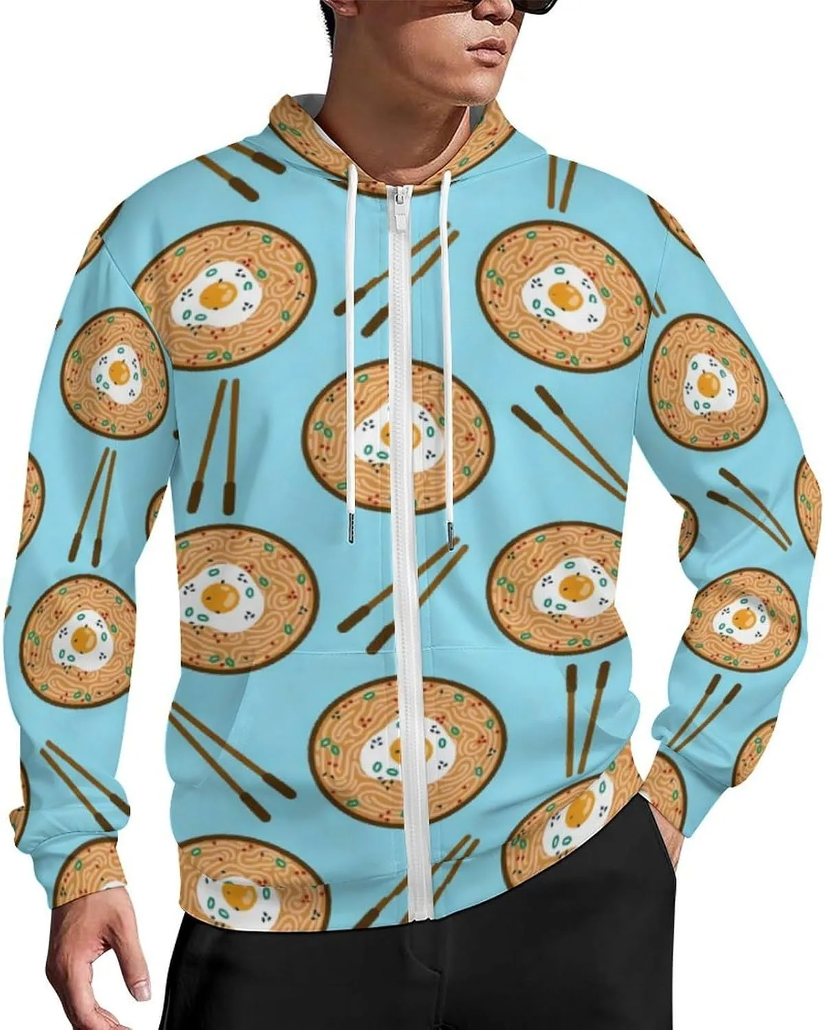 

Толстовка с капюшоном Scrambled Eggs для мужчин, молния, оверсайз