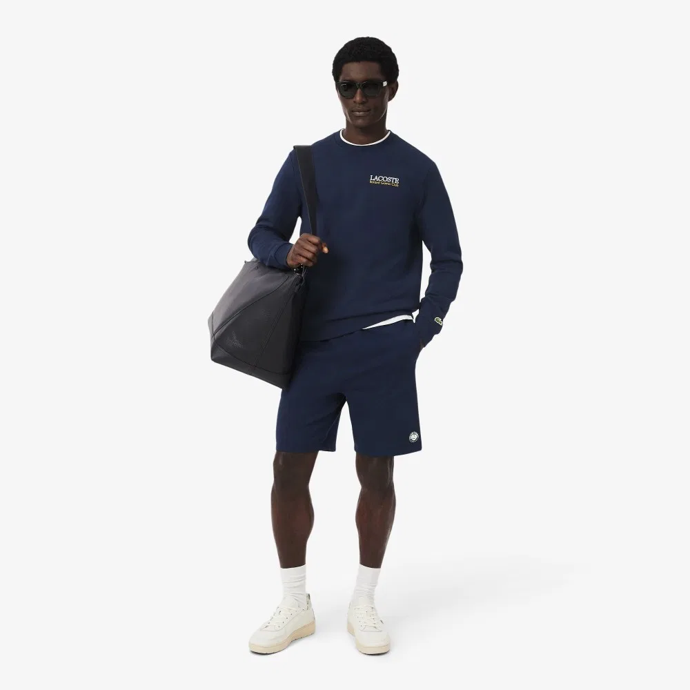 Мужской свитшот с графикой Roland Garros тёмно-синий от Lacoste — фото 4