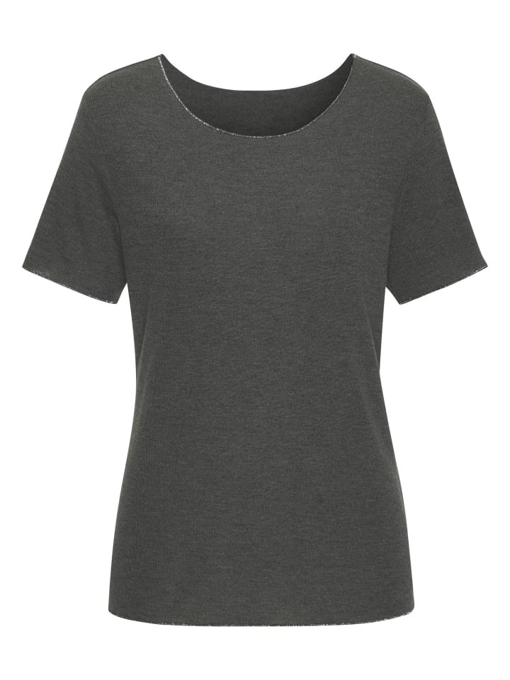 

Рубашка с круглым вырезом цвета антрацитовый меланж LASCANA