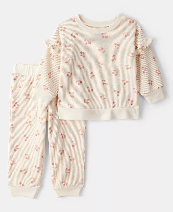 

Детский комплект для девочек: футболка с длинными рукавами и штанишки Carter'S, розовый