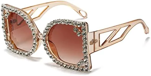 

Солнцезащитные очки с квадратным градиентом, крупной оправой и стразами, модель 2026, для женщин, летние, с защитой от УФ-излучения UV400, в стиле ретро MTZJH, C3