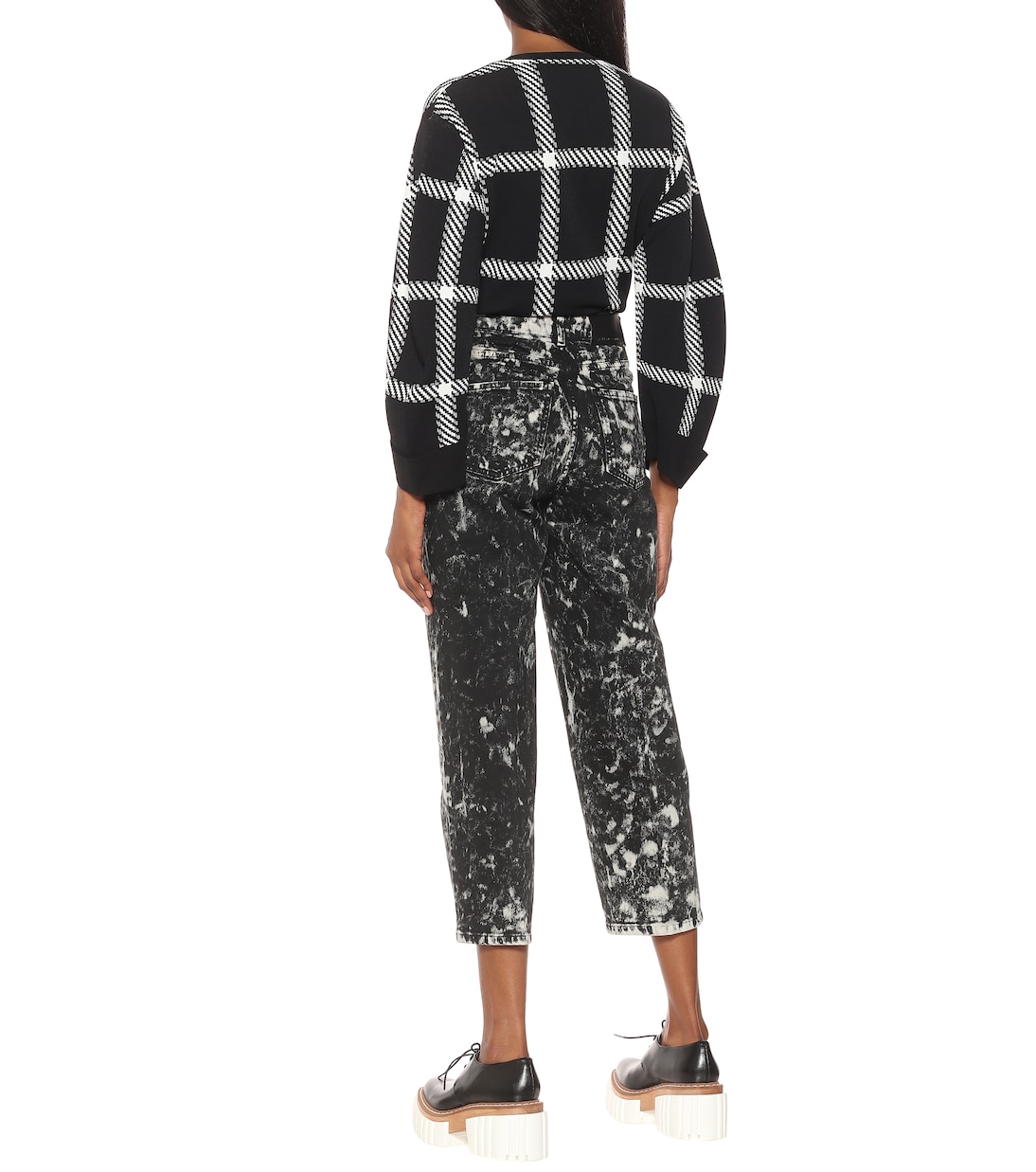 Укороченные джинсы с высокой талией и принтом Galaxy Stella McCartney, Black Galaxy Wash Denim — фото 3