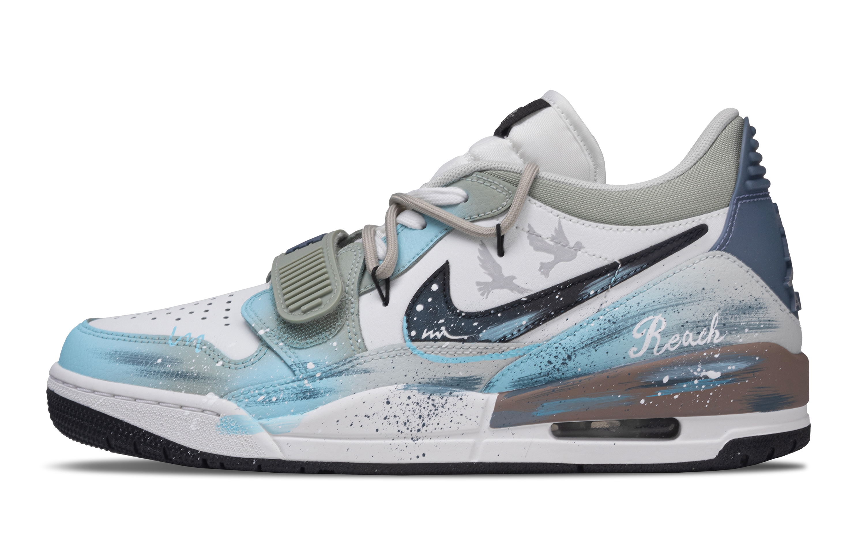 

Кроссовки баскетбольные мужские Legacy 312 Wild Goose Returns с увеличенной высотой покрытия и низким верхом в винтажном стиле Jordan, светло-синий