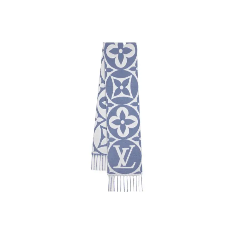 

Шарф женский Louis Vuitton вязаный, синий / белый