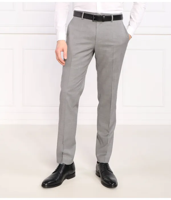 Шерстяные брюки h-genius-mm-224 Slim fit Boss, серый — фото 3