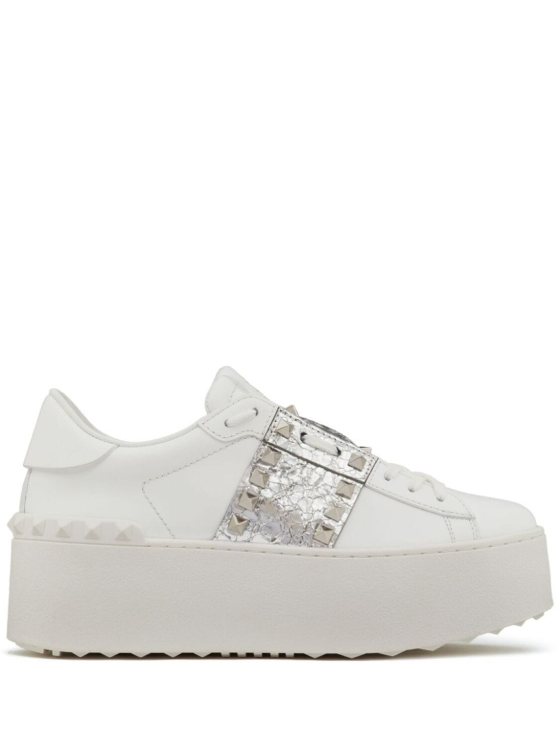 

Valentino Garavani кроссовки Rockstud Untitled с эффектом металлик, белый