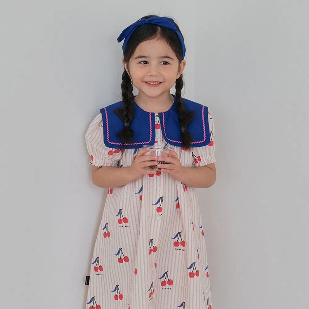 Детское платье с воротником Cherry кремовое от My Little Star
