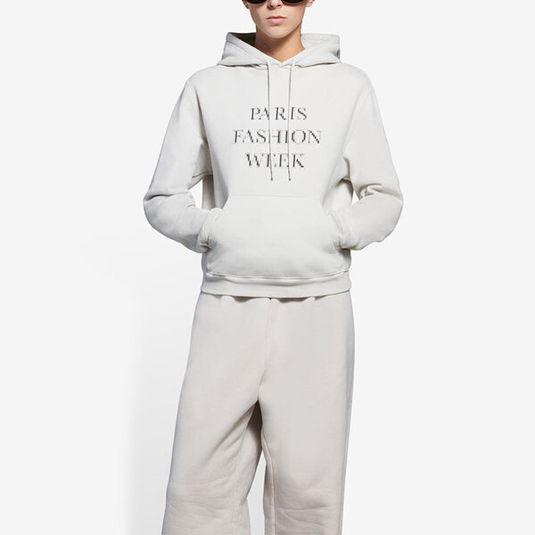 Свитер ss21 fashion week shrunk hooded sweatshirt grey Balenciaga, серый — фото 4