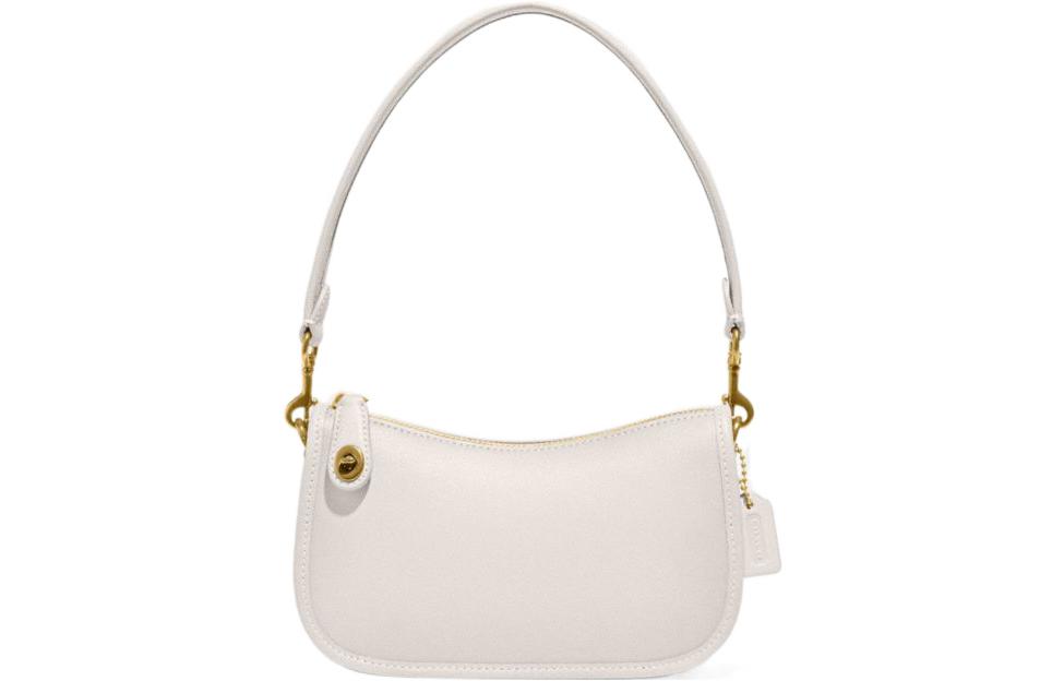

COACH Сумка-кошелек из кожи свингер коровы женская розовая белая