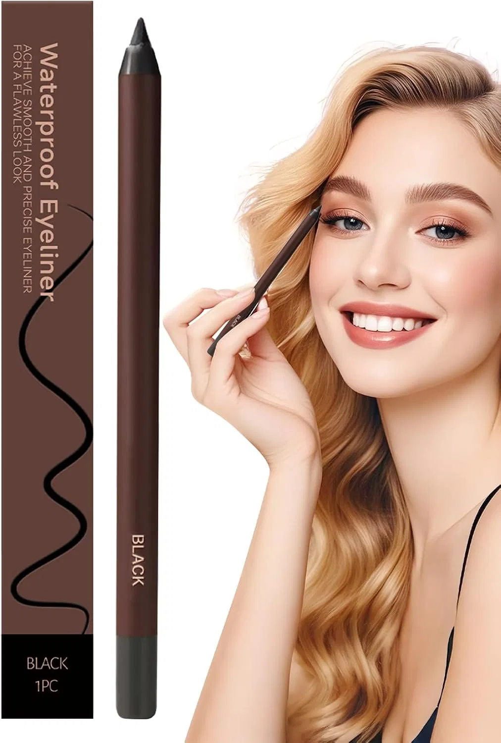 Карандаш для глаз и бровей 2-в-1 черный No brand