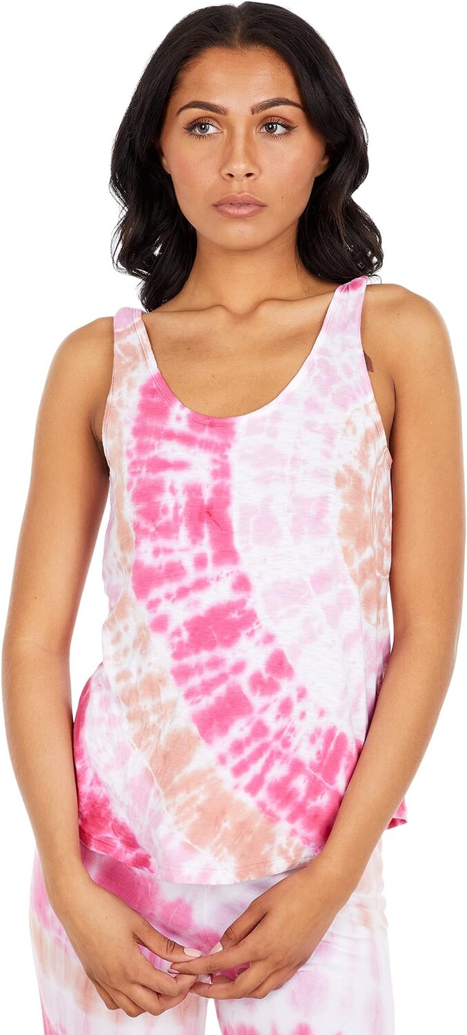 

Майка SUNDRY Tie-Dye Tank with Knotted Straps, цвет Adobe/Hibiscus