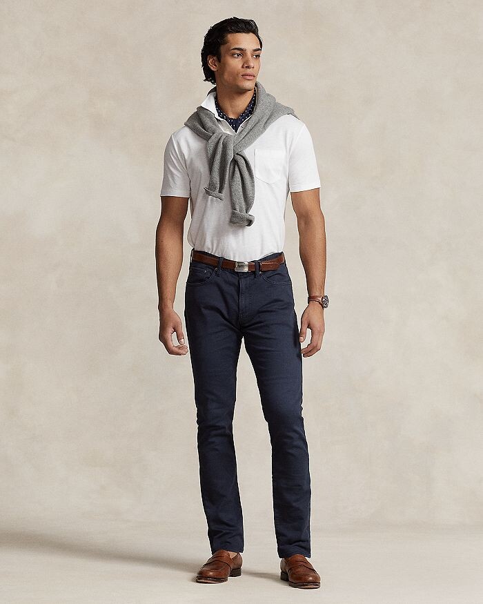 Вязаные узкие брюки с 5 карманами Polo Ralph Lauren Sullivan, синий — фото 2