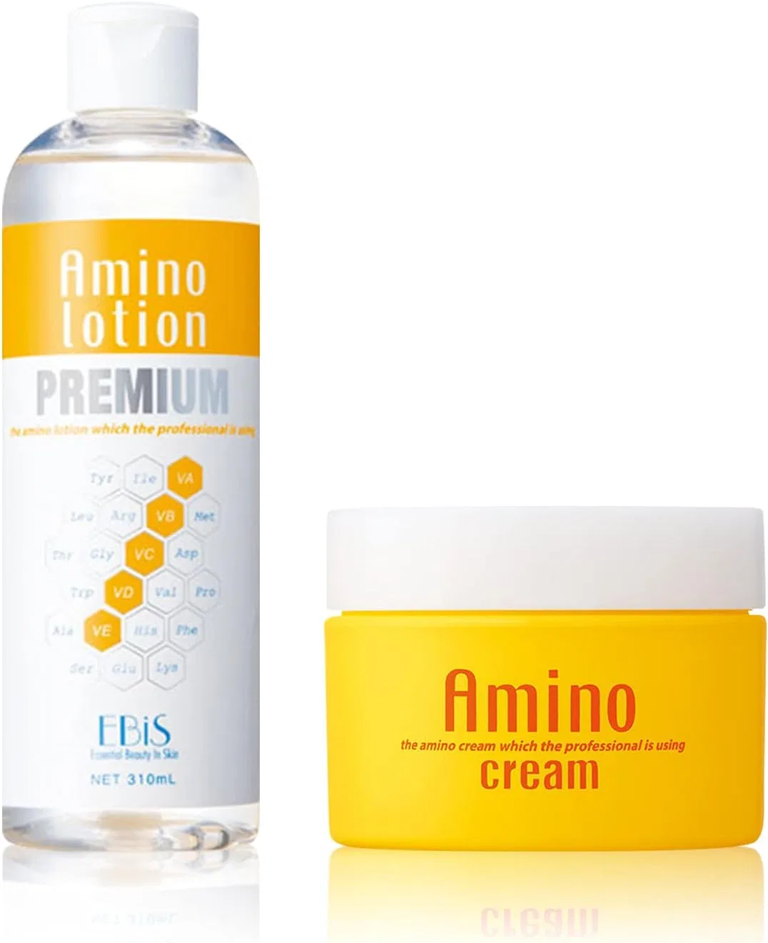 Набор для лица EBiS: Amino Lotion 310 мл + Amino Cream 100 г, увлажняющий