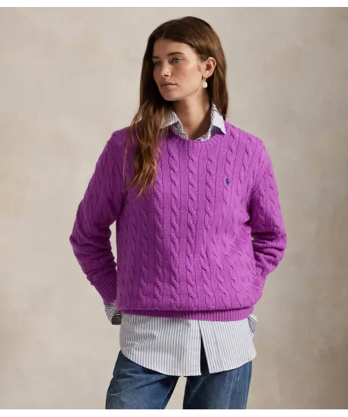 

Шерстяной свитер Loose fit Polo Ralph Lauren, фиолетовый