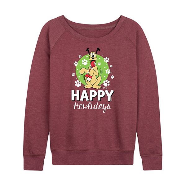 

Футболка с длинным рукавом S pluto women's happy howlidays french terry Disney, Heather Dark Red
