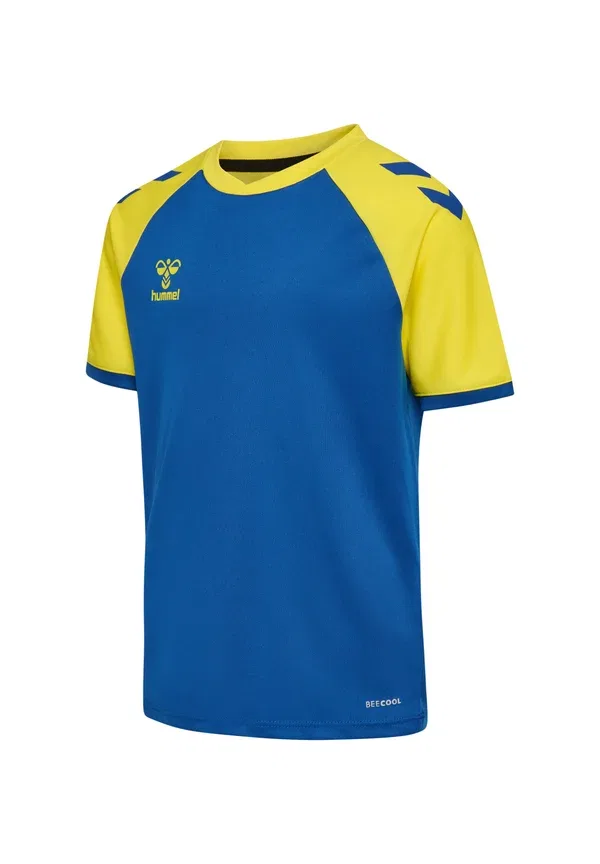 Футболка спортивная Hummel League SS, цвет настоящий синий с ярко-желтым — фото 4