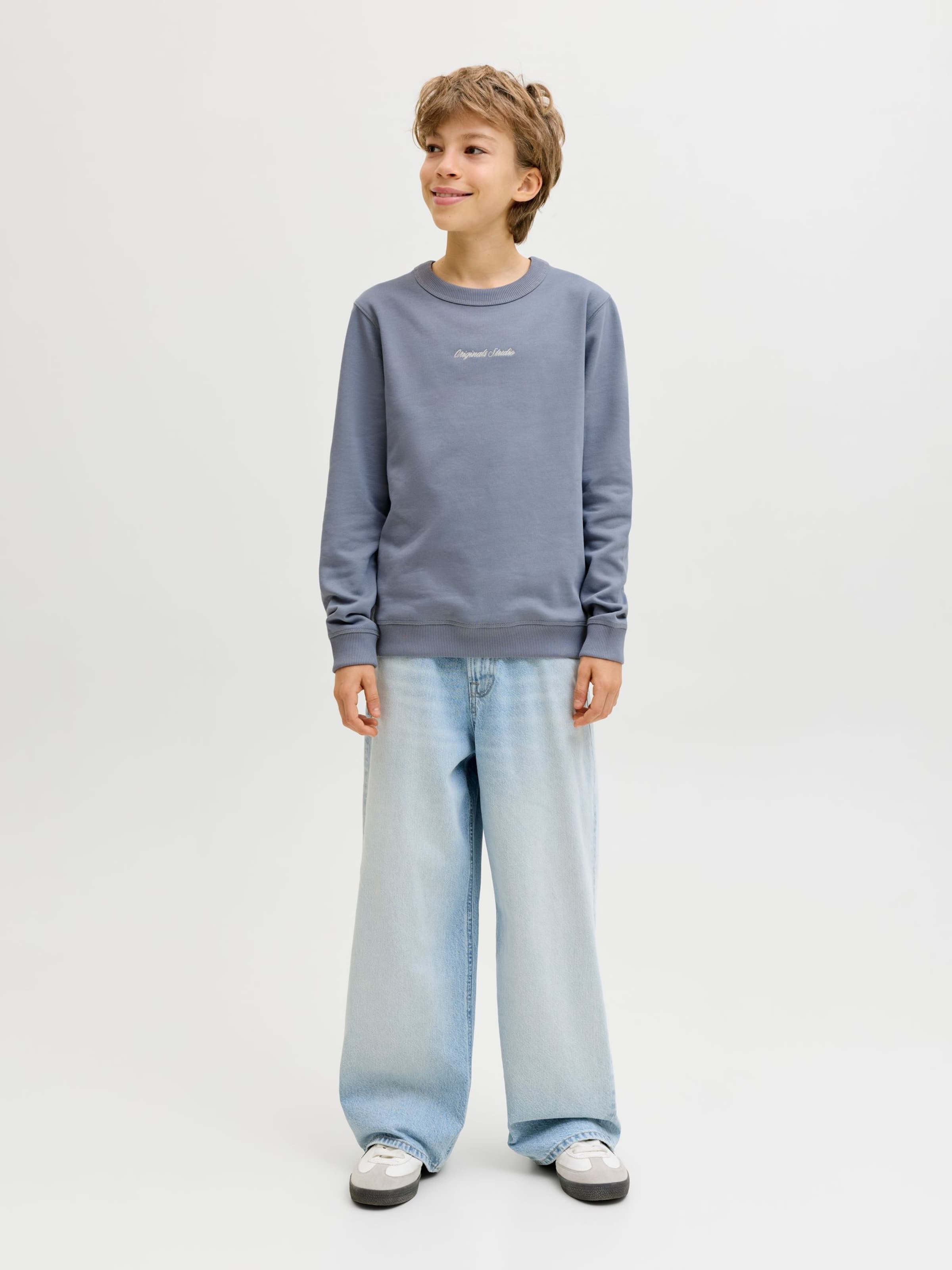 Jack & Jones Junior Толстовка в пыльно-голубом цвете — фото 4