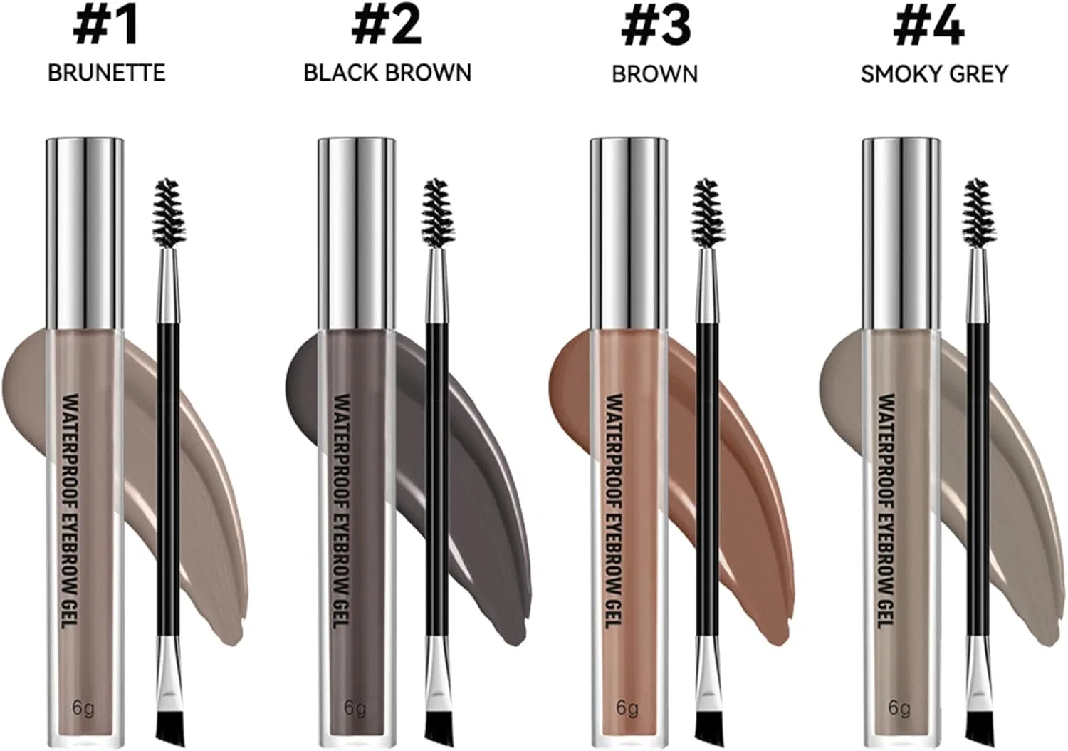 Гель для бровей Quick Drying Eyebrow Gel Kiacamu, двойная кисточка, 12x1.5 см — фото 3