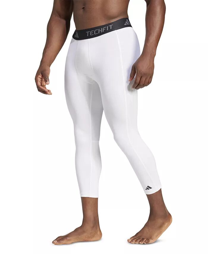 

Мужские компрессионные тренировочные тайтсы Techfit 3/4 adidas, белый
